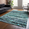 Piper Looms Chantille Stripes ACN2126 Teal Machine Washable Area Rug Lifestyle Image Feature