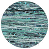 Piper Looms Chantille Stripes ACN2126 Teal Machine Washable Area Rug Round Main Image