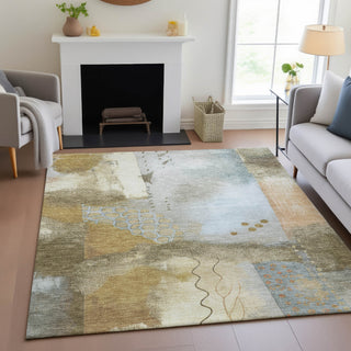 Piper Looms Chantille Modern ACN2127 Brown Machine Washable Area Rug Lifestyle Image Feature