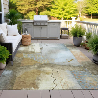 Piper Looms Chantille Modern ACN2127 Brown Machine Washable Area Rug Outdoor Lifestyle Image Feature