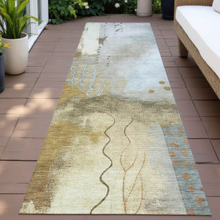 Piper Looms Chantille Modern ACN2127 Brown Machine Washable Area Rug Runner Outdoor Lifestyle Image Feature