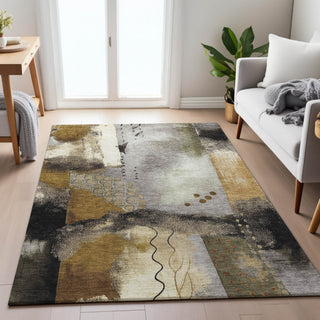 Piper Looms Chantille Modern ACN2127 Chocolate Machine Washable Area Rug Lifestyle Image Feature