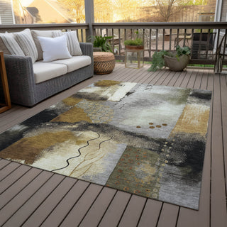 Piper Looms Chantille Modern ACN2127 Chocolate Machine Washable Area Rug Outdoor Lifestyle Image Feature