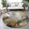 Piper Looms Chantille Modern ACN2127 Chocolate Machine Washable Area Rug Round Lifestyle Image Feature