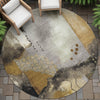 Piper Looms Chantille Modern ACN2127 Chocolate Machine Washable Area Rug Round Outdoor Lifestyle Image Feature