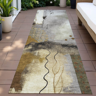Piper Looms Chantille Modern ACN2127 Chocolate Machine Washable Area Rug Runner Outdoor Lifestyle Image Feature