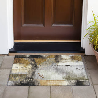 Piper Looms Chantille Modern ACN2127 Chocolate Machine Washable Area Rug Scatter Outdoor Lifestyle Image Feature