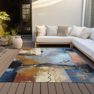Piper Looms Chantille Modern ACN2127 Copper Machine Washable Area Rug Outdoor Lifestyle Image Feature