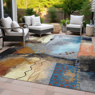 Piper Looms Chantille Modern ACN2127 Copper Machine Washable Area Rug Outdoor Lifestyle Image Feature