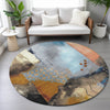 Piper Looms Chantille Modern ACN2127 Copper Machine Washable Area Rug Round Lifestyle Image Feature