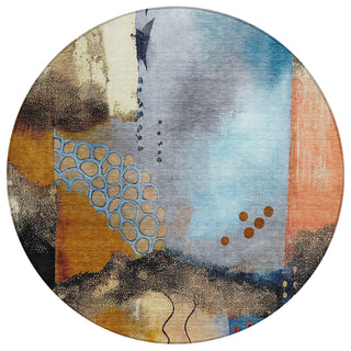 Piper Looms Chantille Modern ACN2127 Copper Machine Washable Area Rug Round Main Image