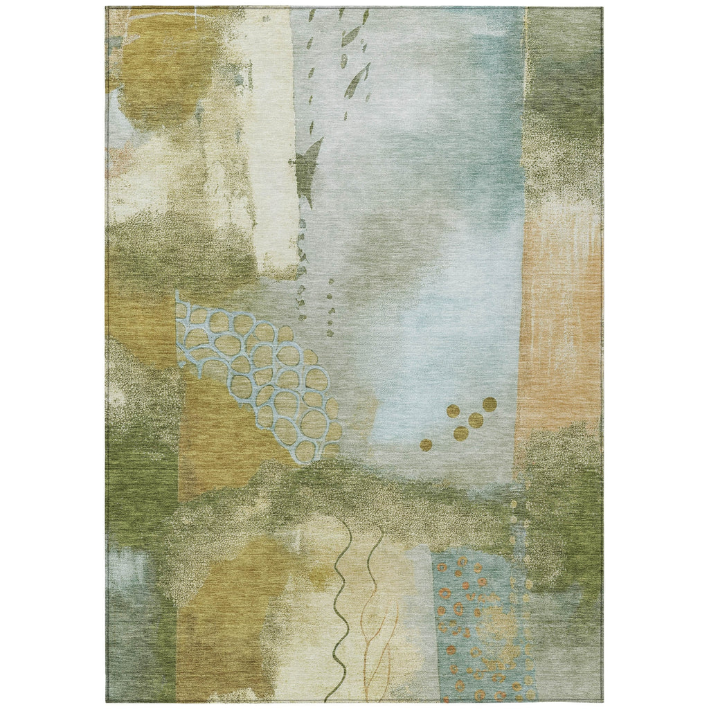 Piper Looms Chantille Modern ACN2127 Green Machine Washable Area Rug main image
