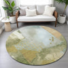 Piper Looms Chantille Modern ACN2127 Green Machine Washable Area Rug Round Lifestyle Image Feature