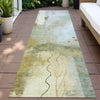 Piper Looms Chantille Modern ACN2127 Green Machine Washable Area Rug Runner Outdoor Lifestyle Image Feature