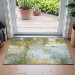 Piper Looms Chantille Modern ACN2127 Green Machine Washable Area Rug Scatter Lifestyle Image Feature