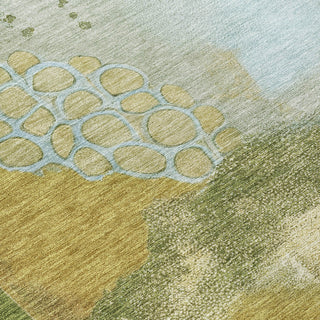 Piper Looms Chantille Modern ACN2127 Green Machine Washable Area Rug Swatch Image