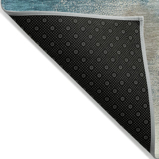 Piper Looms Chantille Modern ACN2127 Teal Machine Washable Area Rug Backing Image