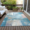 Piper Looms Chantille Modern ACN2127 Teal Machine Washable Area Rug Outdoor Lifestyle Image Feature