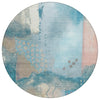Piper Looms Chantille Modern ACN2127 Teal Machine Washable Area Rug Round Main Image