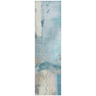 Piper Looms Chantille Modern ACN2127 Teal Machine Washable Area Rug Runner Main Image