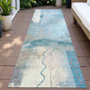 Piper Looms Chantille Modern ACN2127 Teal Machine Washable Area Rug Runner Outdoor Lifestyle Image Feature