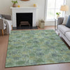 Piper Looms Chantille Floral ACN2128 Aloe Machine Washable Area Rug Lifestyle Image Feature