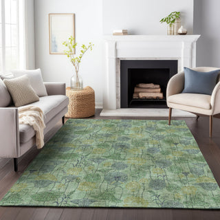 Piper Looms Chantille Floral ACN2128 Aloe Machine Washable Area Rug Lifestyle Image Feature