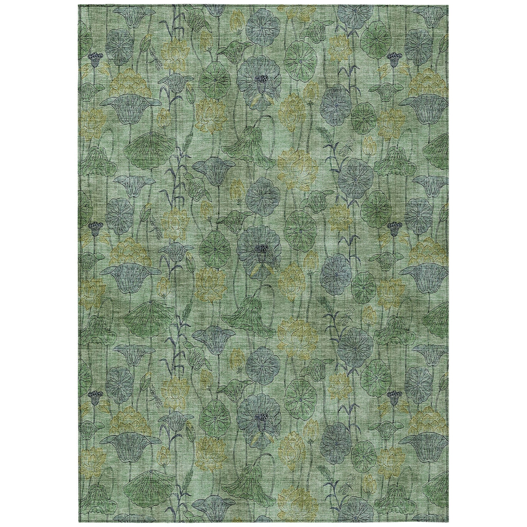 Piper Looms Chantille Floral ACN2128 Aloe Machine Washable Area Rug main image