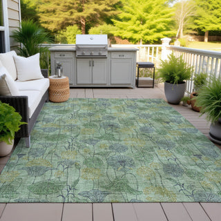 Piper Looms Chantille Floral ACN2128 Aloe Machine Washable Area Rug Outdoor Lifestyle Image Feature