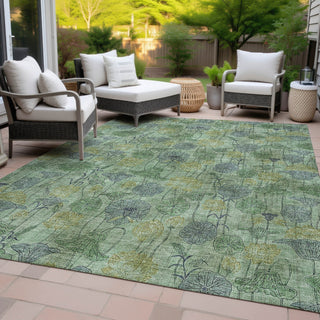Piper Looms Chantille Floral ACN2128 Aloe Machine Washable Area Rug Outdoor Lifestyle Image Feature