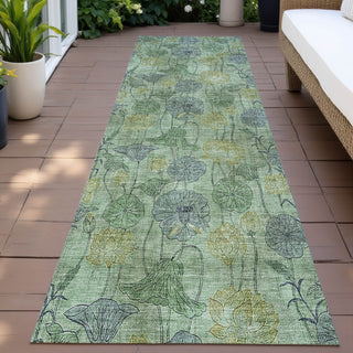 Piper Looms Chantille Floral ACN2128 Aloe Machine Washable Area Rug Runner Outdoor Lifestyle Image Feature