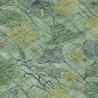 Piper Looms Chantille Floral ACN2128 Aloe Machine Washable Area Rug Swatch Image