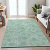 Piper Looms Chantille Floral ACN2128 Aqua Machine Washable Area Rug Lifestyle Image Feature