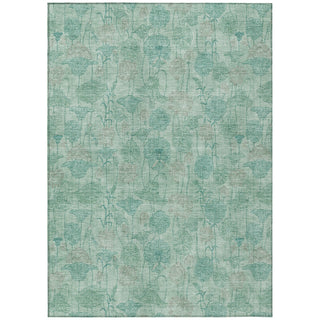 Piper Looms Chantille Floral ACN2128 Aqua Machine Washable Area Rug main image