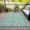 Piper Looms Chantille Floral ACN2128 Aqua Machine Washable Area Rug Outdoor Lifestyle Image Feature