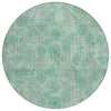 Piper Looms Chantille Floral ACN2128 Aqua Machine Washable Area Rug Round Main Image