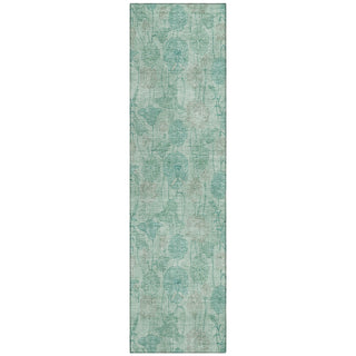 Piper Looms Chantille Floral ACN2128 Aqua Machine Washable Area Rug Runner Main Image