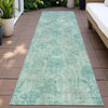 Piper Looms Chantille Floral ACN2128 Aqua Machine Washable Area Rug Runner Outdoor Lifestyle Image Feature