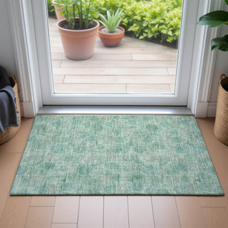 Piper Looms Chantille Floral ACN2128 Aqua Machine Washable Area Rug Scatter Lifestyle Image Feature