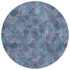 Piper Looms Chantille Floral ACN2128 Blue Machine Washable Area Rug Round Main Image