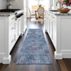 Piper Looms Chantille Floral ACN2128 Blue Machine Washable Area Rug Runner Lifestyle Image Feature