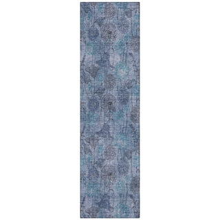 Piper Looms Chantille Floral ACN2128 Blue Machine Washable Area Rug Runner Main Image