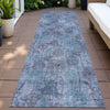 Piper Looms Chantille Floral ACN2128 Blue Machine Washable Area Rug Runner Outdoor Lifestyle Image Feature