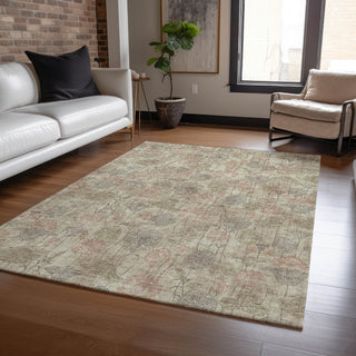 Piper Looms Chantille Floral ACN2128 Brown Machine Washable Area Rug Lifestyle Image Feature