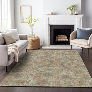 Piper Looms Chantille Floral ACN2128 Brown Machine Washable Area Rug Lifestyle Image Feature
