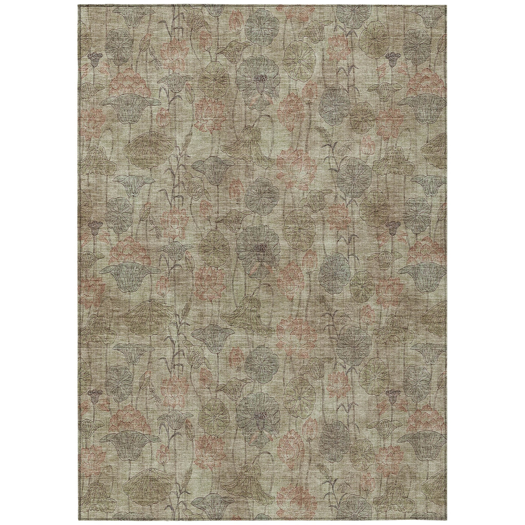Piper Looms Chantille Floral ACN2128 Brown Machine Washable Area Rug main image