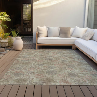 Piper Looms Chantille Floral ACN2128 Brown Machine Washable Area Rug Outdoor Lifestyle Image Feature