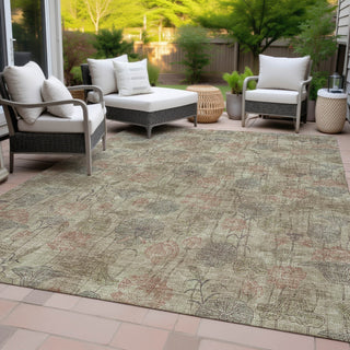 Piper Looms Chantille Floral ACN2128 Brown Machine Washable Area Rug Outdoor Lifestyle Image Feature