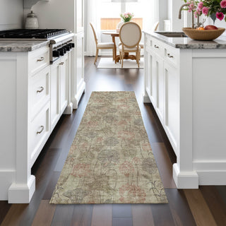 Piper Looms Chantille Floral ACN2128 Brown Machine Washable Area Rug Runner Lifestyle Image Feature
