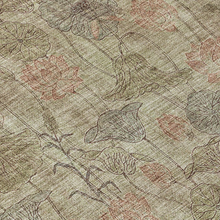 Piper Looms Chantille Floral ACN2128 Brown Machine Washable Area Rug Swatch Image
